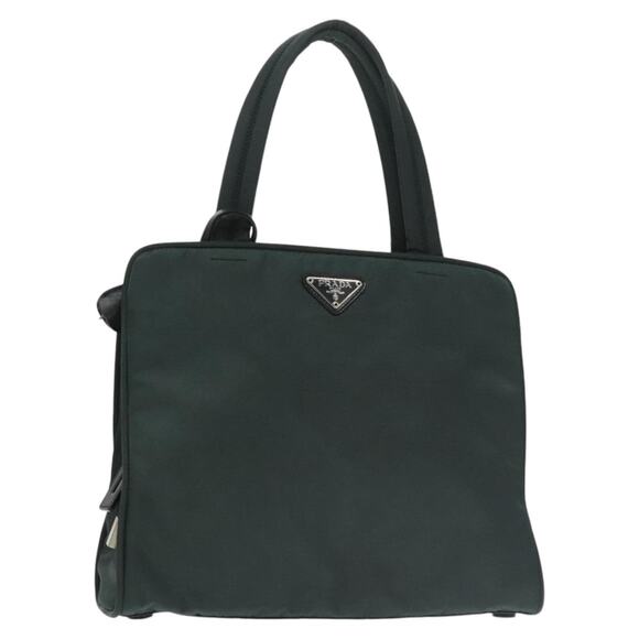 PRADA Hand Bag Nylon Green Silver - Picture 1 of 13